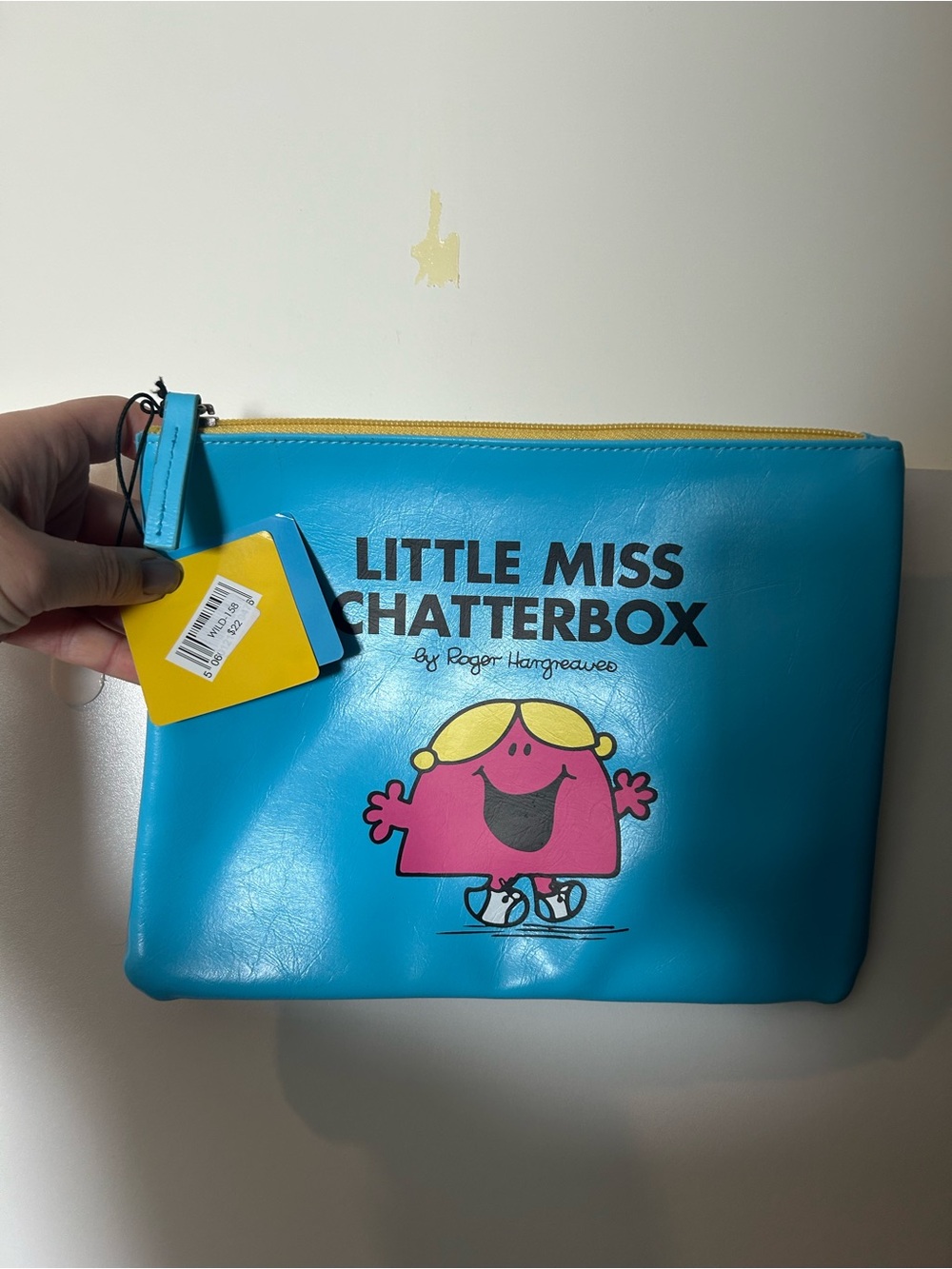 Little Miss Chatterbox Zip Pouch - Bright Blue & Pink